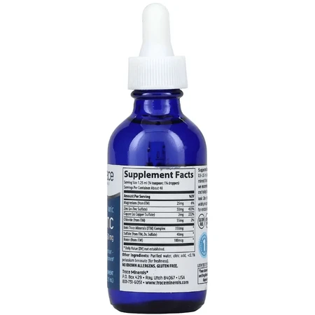 Цинк Ионный в каплях, 50 мг, Ionic Zinc, Trace Minerals, 59 мл: цены и характеристики