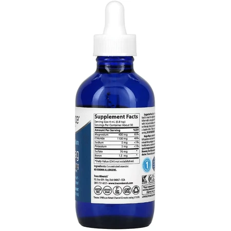 Магний с низким содержанием натрия, 400 мг, Low Sodium Mega-Mag, Trace Minerals, 118 мл: цены и характеристики