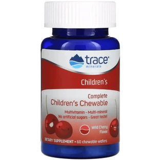 Вітамінно-мінеральний комплекс для дітей, смак вишні, Complete Multi Children's Chewable, Trace Minerals, 60 жувальних таблеток