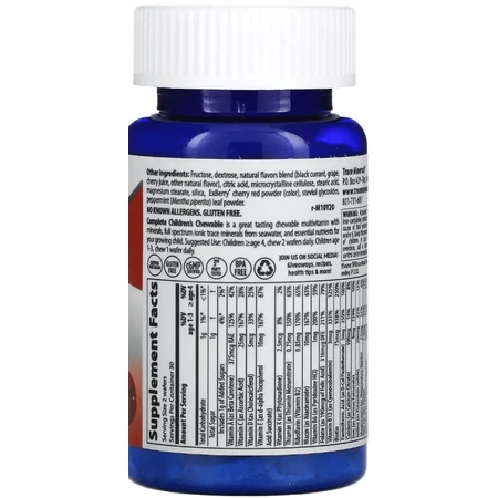 Вітамінно-мінеральний комплекс для дітей, смак вишні, Complete Multi Children's Chewable, Trace Minerals, 60 жувальних таблеток: ціни та характеристики