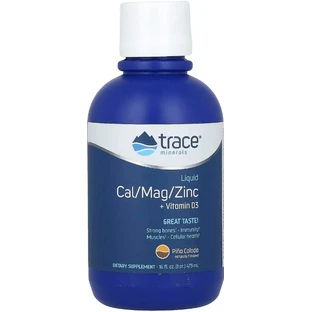 Жидкий кальций, магний, цинк и витамин D3, вкус пина колада, Liquid Cal Mag Zinc Vitamin D3, Trace Minerals, 473 мл