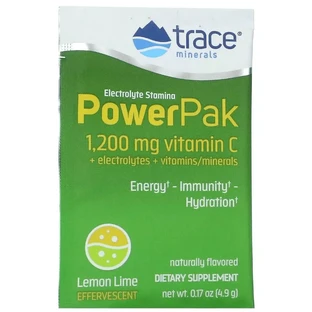 Электролиты, вкус лимон-лайм, Electrolyte Stamina PowerPak, Trace Minerals, 30 пакетов