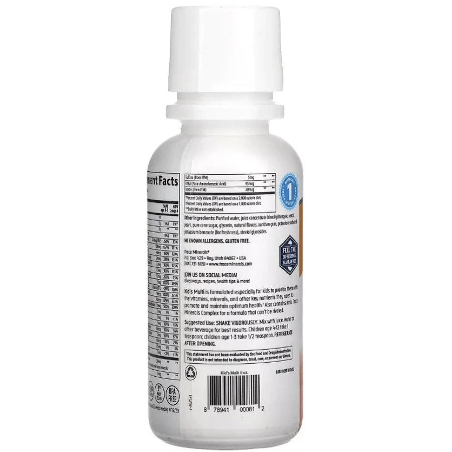 Дитячі мультивітаміни, цитрусовий смак, Kid's Multi, Trace Minerals, 237 мл: ціни та характеристики