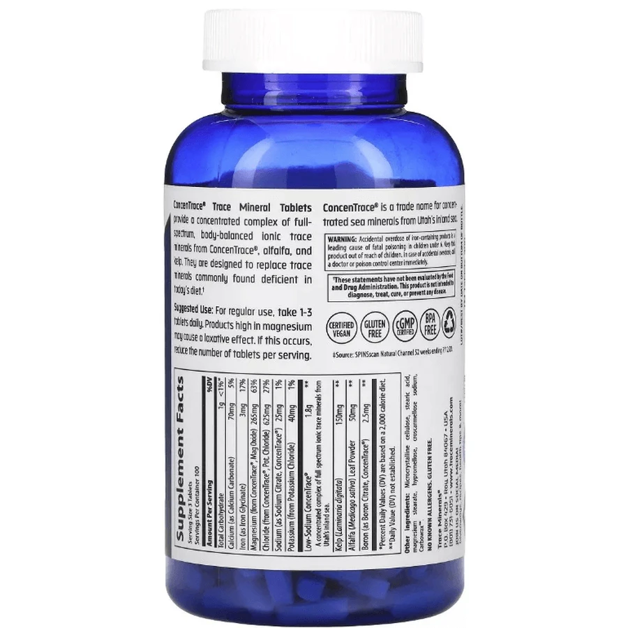 Концентровані мікроелементи, ConcenTrace, Trace Minerals, 300 таблеток: ціни та характеристики
