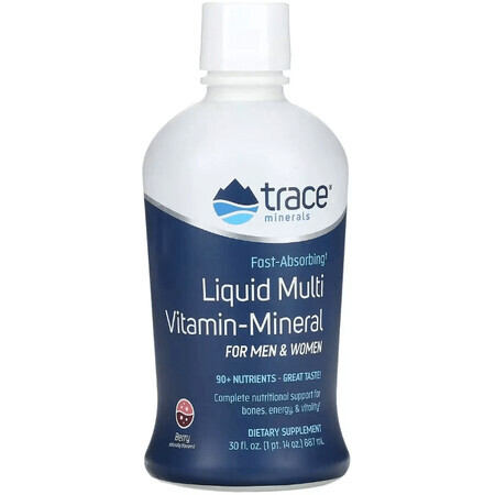 Вітамінно-мінеральний комплекс, смак ягід, Liquid Multi, Vitamin-Mineral, Trace Minerals, 887 мл