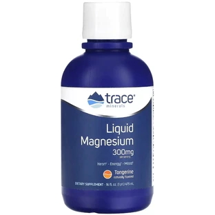 Магній, 300 мг, смак мандарину, Liquid Magnesium, Trace Minerals, 473 мл