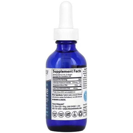 Йод іонний у краплях, 225 мкг, Ionic Iodine, Trace Minerals, 59 мл: ціни та характеристики