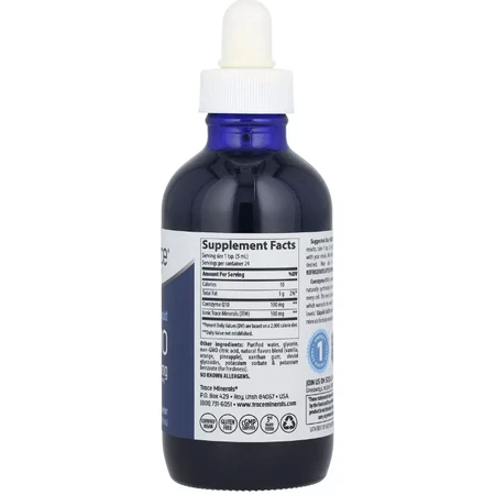 Коэнзим Q10 в каплях, 100 мг, вкус мандарина, Liquid CoQ10, Trace Minerals, 118 мл: цены и характеристики