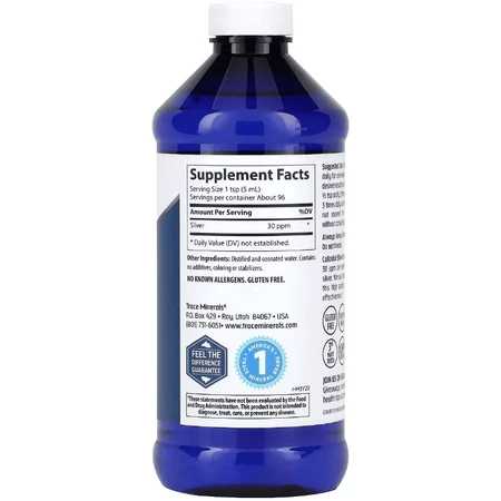 Колоїдне срібло, Colloidal Silver, Trace Minerals, 473 мл: ціни та характеристики