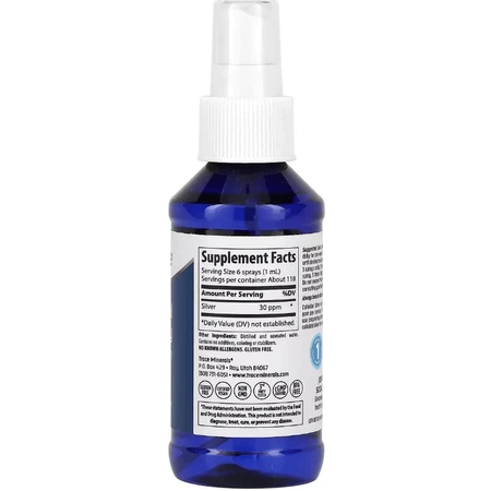 Колоїдне срібло, Colloidal Silver Spray, Trace Minerals, 118 мл: ціни та характеристики