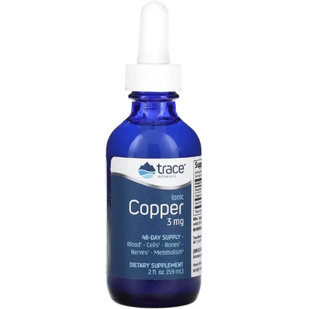 Медь ионная в каплях, 3 мг, Ionic Copper, Trace Minerals, 59 мл: цены и характеристики