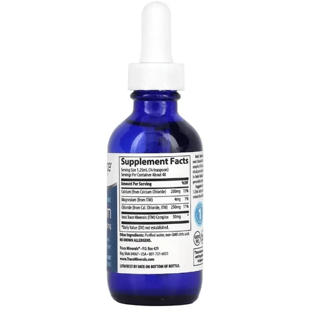 Кальцій іонний у краплях, 200 мг, Ionic Calcium, Trace Minerals, 59 мл: ціни та характеристики