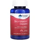 Поддержка иммунитета с цинком и витамином С, вкус малины, Zinc+Vitamin C, Trace Minerals, 60 жевательных таблеток