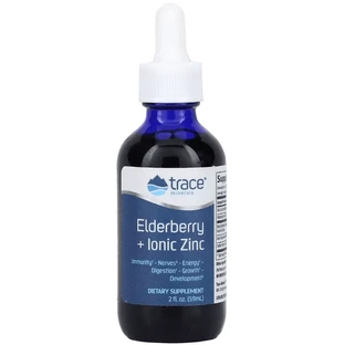 Бузина с ионным цинком, Elderberry+Ionic Zinc, Trace Minerals, 59 мл