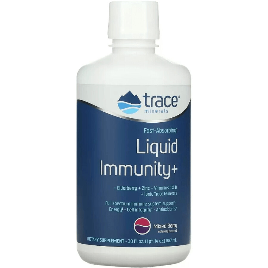 Поддержка иммунной системы, вкус ягод, Fast-Absorbing Liquid Immunity+, Trace Minerals, 887 мл: цены и характеристики