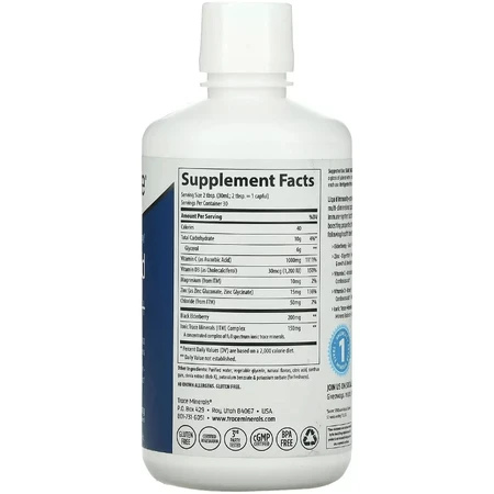 Підтримка імунної системи, смак ягід, Fast-Absorbing Liquid Immunity+, Trace Minerals, 887 мл: ціни та характеристики