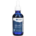 Вітаміни D3 та K2 іонізовані в краплях, Ionic D3+K2, Trace Minerals, 59 мл
