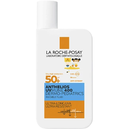Сонцезахисний флюїд La Roche Posay Anthelios UVMune 400 Dermo-Pediatrics SPF50+, легкий, для чутливої дитячої шкіри, 50 мл: ціни та характеристики