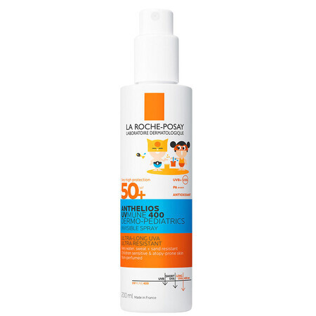 Сонцезахисний легкий спрей Roche-Posay Anthelios UVMune 400 Dermo Pediatrics для чутливої та схильної до подразнень шкіри дітей SPF50+, 200 мл