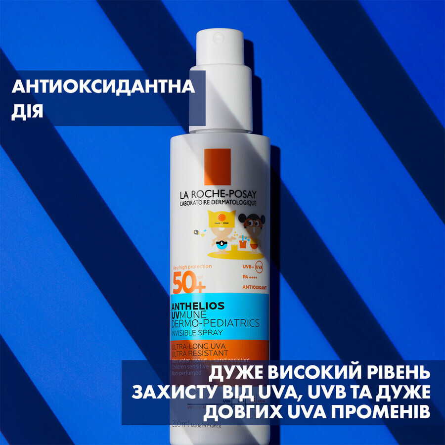 Солнцезащитный легкий спрей Roche-Posay Anthelios UVMune 400 Dermo Pediatrics для чувствительной и подверженной раздражению кожи детей SPF50+, 200 мл: цены и характеристики