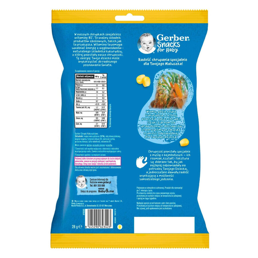 Снеки кукурудзяні Nestle Gerber з класичним смаком з 7 місяців 28 г: ціни та характеристики