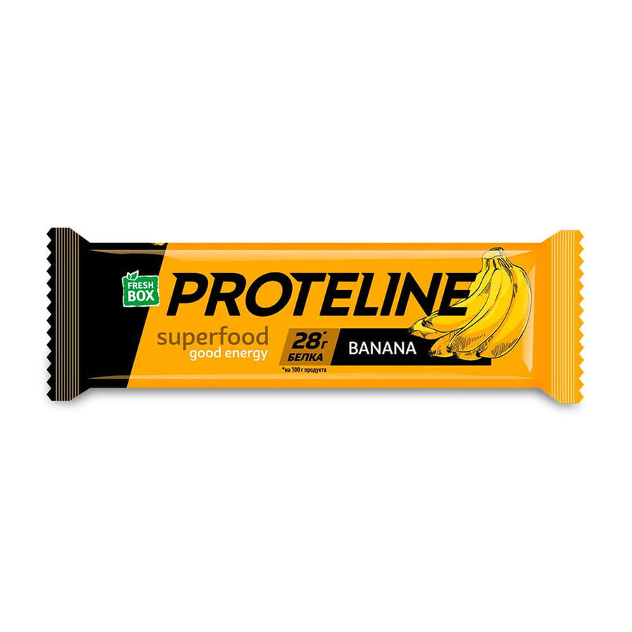 Батончик протеиновый Fresh Box Proteline со вкусом банана глазированный кондитерской глазурью 40 г : цены и характеристики