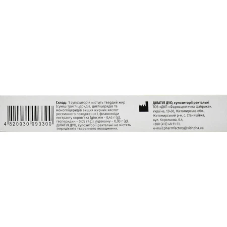 Ділатіл Дуо фітосвічки ректальні Solution Pharm №7: ціни та характеристики