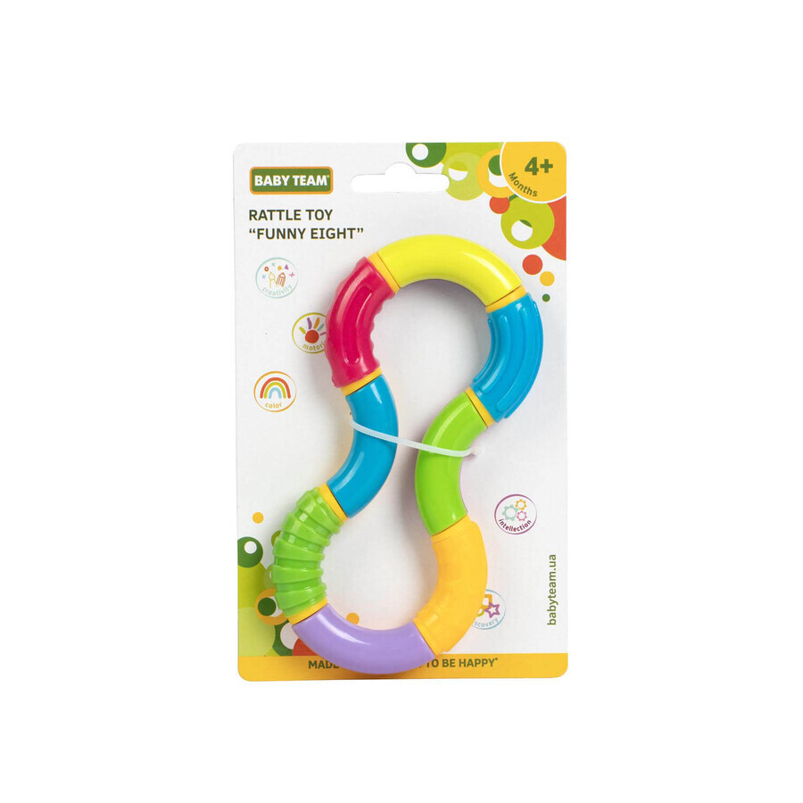 Игрушка-погремушка детская Baby Team 8450 Веселая восьмерка: цены и характеристики