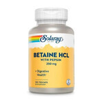 Бетаин HCl + пепсин, HCL with Pepsin, Solaray, 250 мг, 180 капсул: цены и характеристики