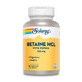 Бетаїн HCl + пепсин, HCL with Pepsin, Solaray, 250 мг, 180 капсул