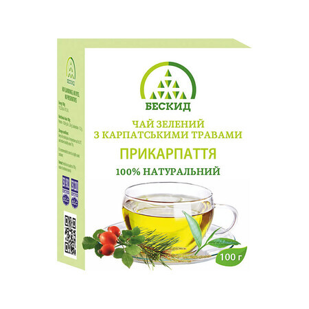 Чай зеленый Бескид с карпатскими травами Прикарпатье 100 г