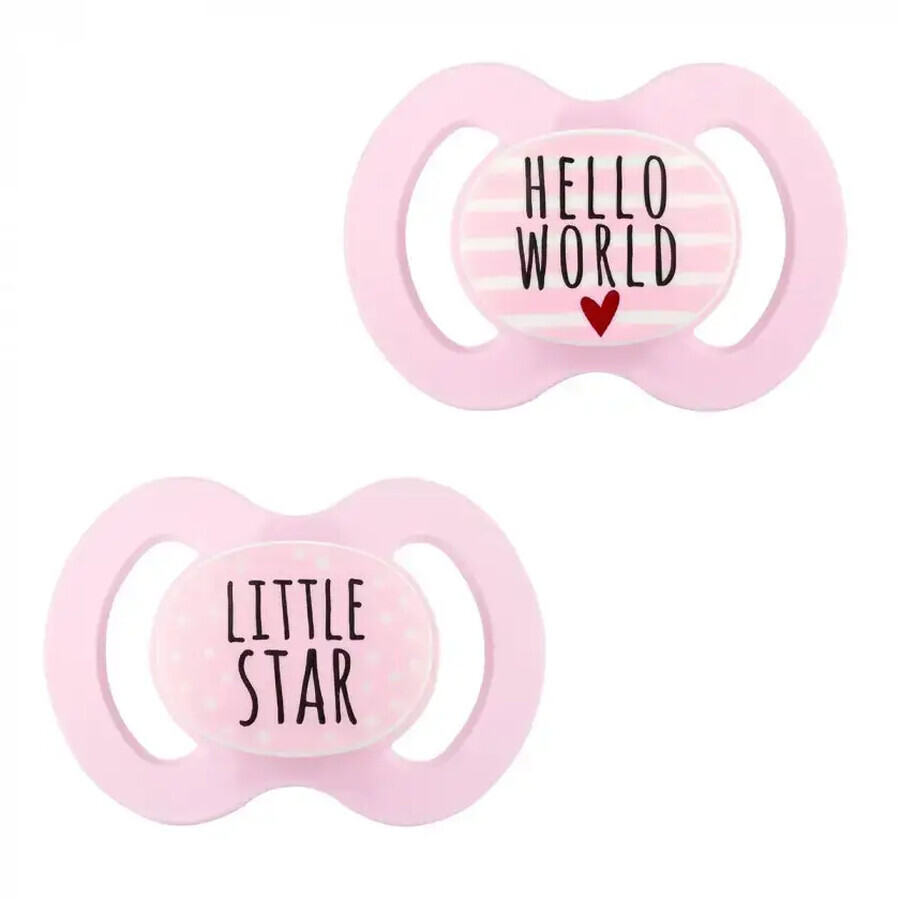 Пустушка силіконова Baby-Nova симетрична розмір 1 рожева, 2 шт: ціни та характеристики