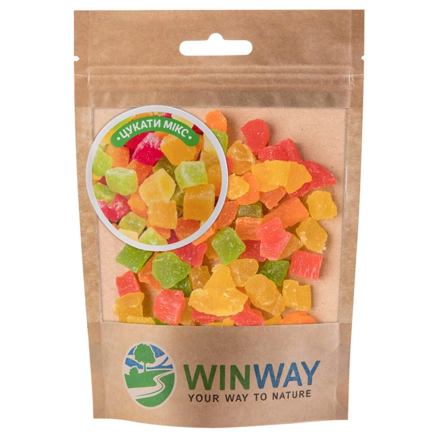 Цукати мікс кубики сушені Winway фрукти 100 г : ціни та характеристики