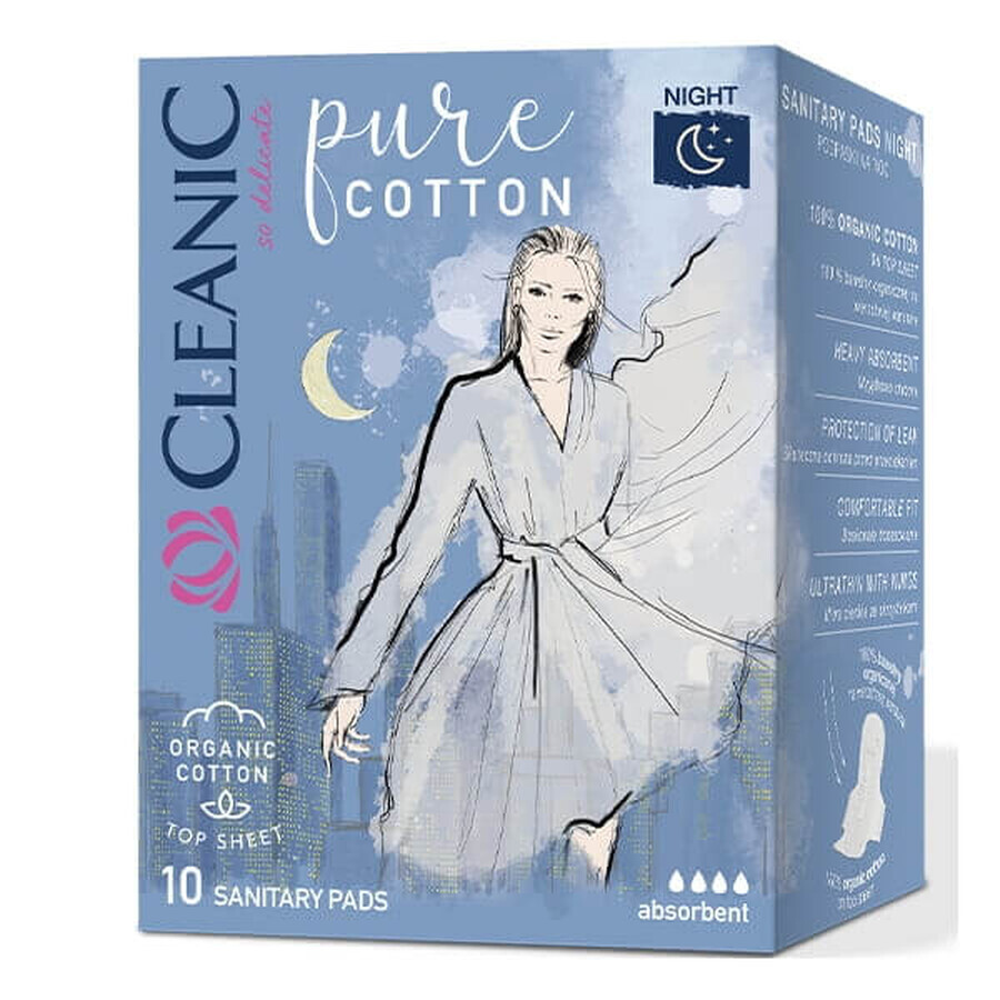 Прокладки гигиенические Cleanic ночные Pure №10: цены и характеристики