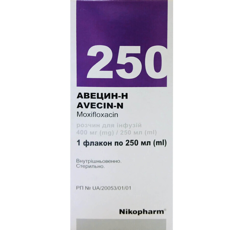 Авецин-Н раствор для инфузий по 400 мг/250 мл флакон 250 мл: цены и характеристики