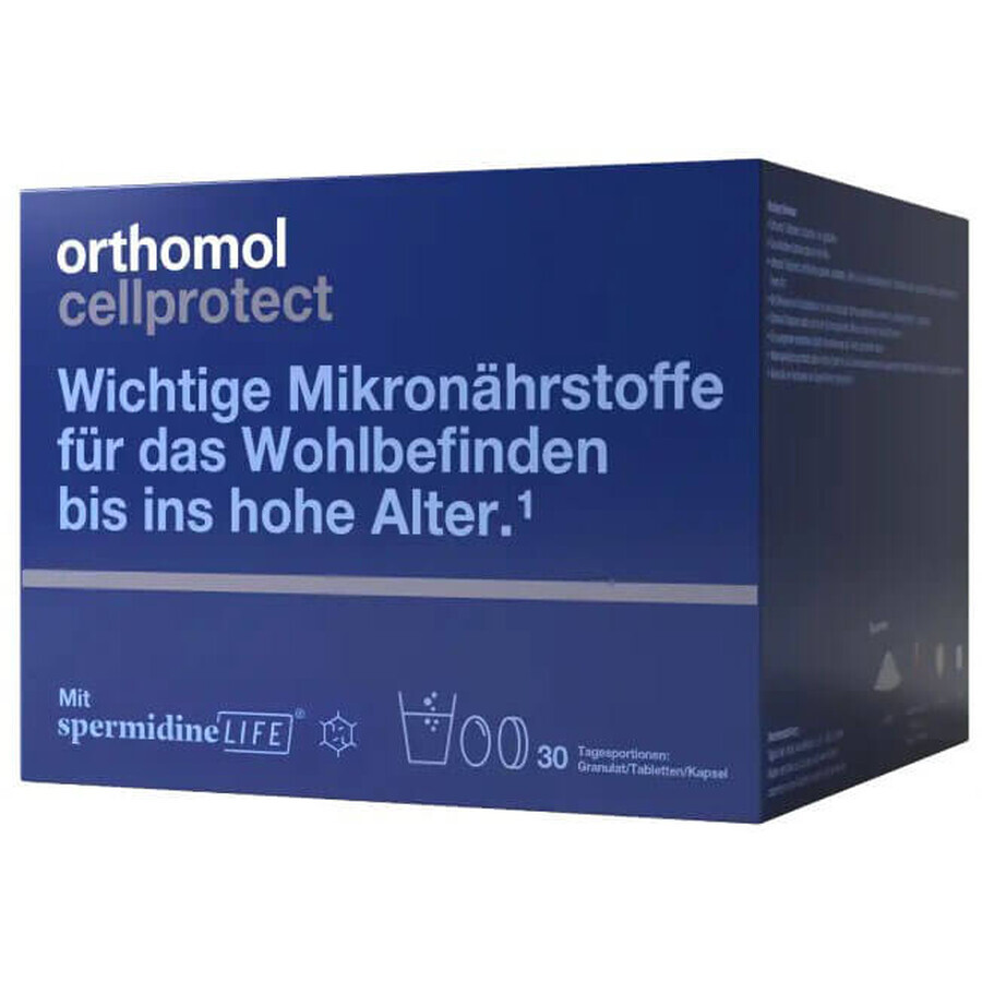 Витаминно-минеральный комплекс Orthomol Cellprotect, гранулы + таблетки + капсулы, курс 30 дней: цены и характеристики