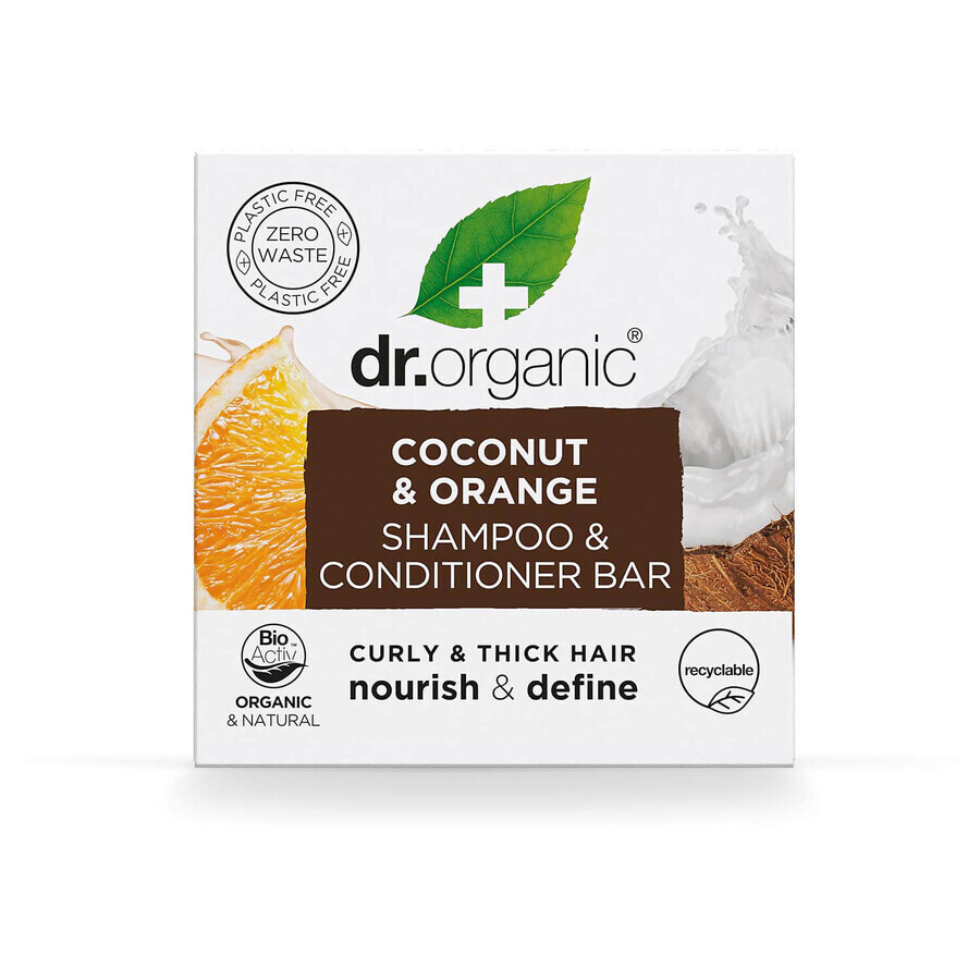 Шампунь-бальзам-кондиционер твердый для волос Dr. Organic с экстрактом апельсина и масло кокоса 75 г : цены и характеристики