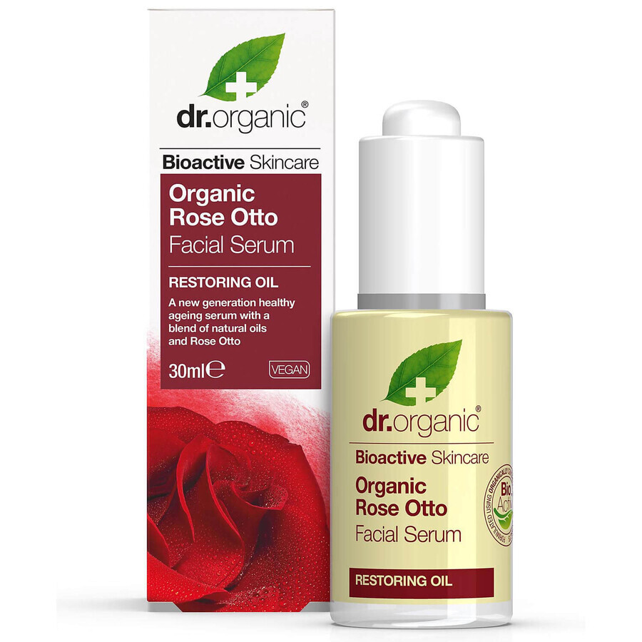 Сироватка для обличчя Dr.Organic відновлюючий з олією троянди Отто 30 мл : ціни та характеристики