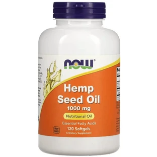 Олія насіння конопель 1000 мг Hemp Seed Oil Now Foods, 120 желатинових капсул