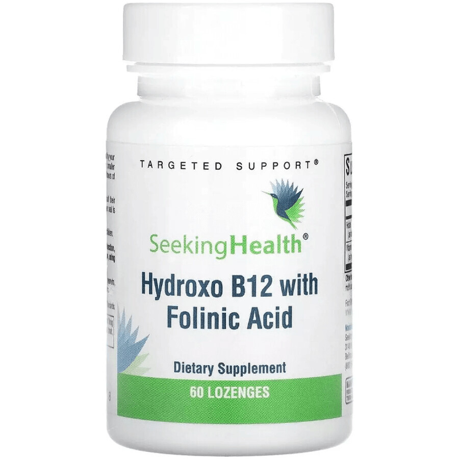 Вітамін B12 та Фолієва кислота Hydroxo B12 With Folinic Acid Seeking Health, 60 жувальних таблеток: ціни та характеристики