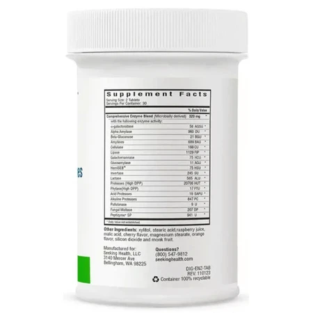 Травні ферменти Digestive Enzymes Seeking Health, 60 жувальних таблеток: ціни та характеристики
