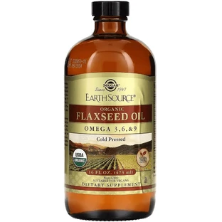 Льняное масло органическое Earth Source Organic Flaxseed Oil Solgar, 473 мл