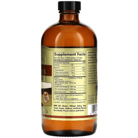 Льняное масло органическое Earth Source Organic Flaxseed Oil Solgar, 473 мл: цены и характеристики
