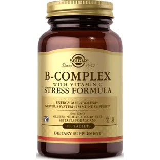 Стрес Формула, В-Комплекс+Вітамін С, B-Complex with Vitamin С, Solgar, 100 таблеток