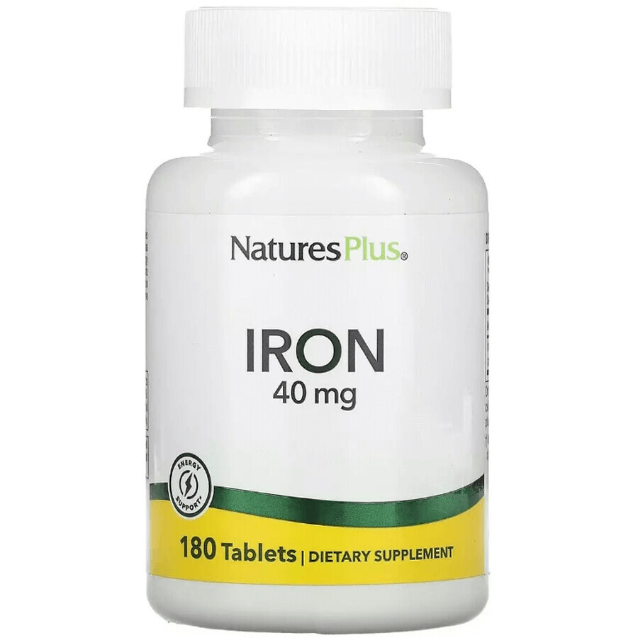 Железо 40 мг Iron  Natures Plus, 180 таблеток: цены и характеристики