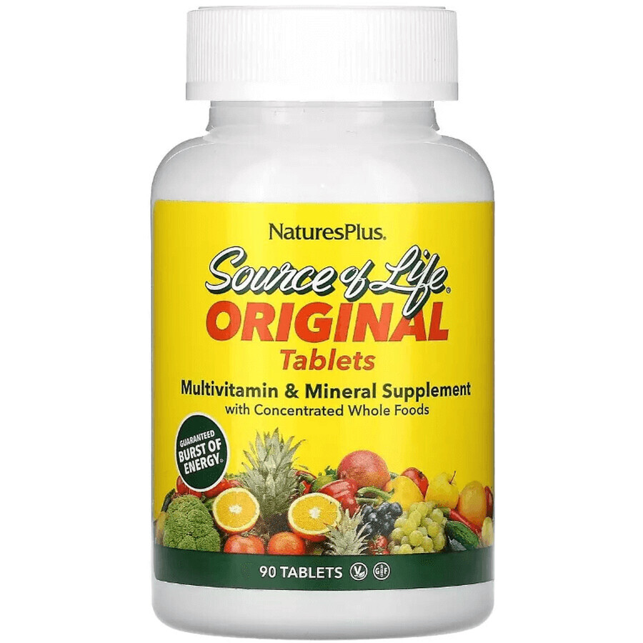 Мультивітаміни та мінерали, Source of Life Multi-Vitamin & Mineral Supplement Natures Plus, 90 таблеток: ціни та характеристики