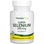Селен с витамином Е, 200 мкг, Super Selenium With Vitamin E, Natures Plus, 90 таблеток: цены и характеристики
