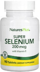 Селен с витамином Е, 200 мкг, Super Selenium With Vitamin E, Natures Plus, 90 таблеток