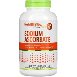 Аскорбат натрію кристалічний порошок Buffered Sodium Ascorbate Vitamin C Crystalline Powder NutriBiotic, 454 г
