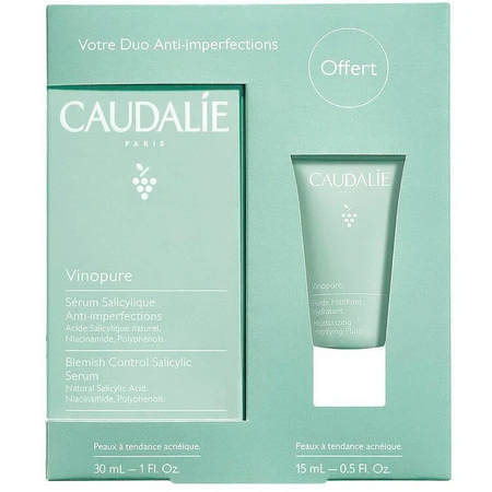 Набір Caudalie Vinopure Set 2024 сироватка контроль недосконалості 30 мл + засіб з саліциловою кислотою 15 мл : ціни та характеристики